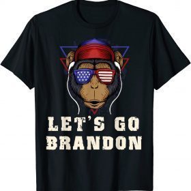 Let's Go Brandon American Flag Monkey T-Shirt