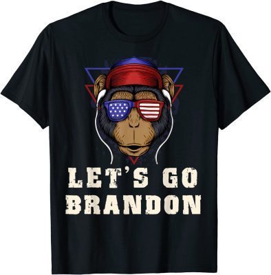 Let's Go Brandon American Flag Monkey T-Shirt