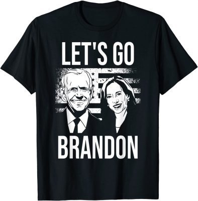 FJB Chant Let's Go Brandon Biden Conservative Anti Liberal US Flag T-Shirt