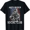 Retro Vintage Anti Biden Social Club American Flag T-Shirt