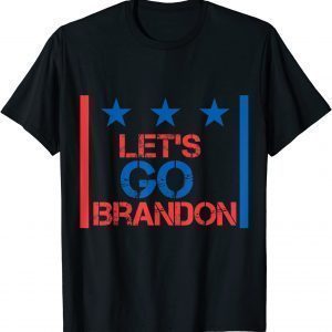 Classic Mens Let's Go Brandon Conservative Anti Liberal US Flag T-Shirt