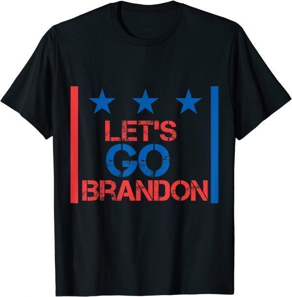 Classic Mens Let's Go Brandon Conservative Anti Liberal US Flag T-Shirt