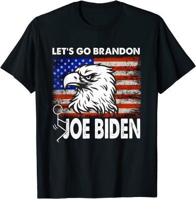 2021 Let's Go Brandon Conservative Anti Liberal US Flag Eagle T-Shirt