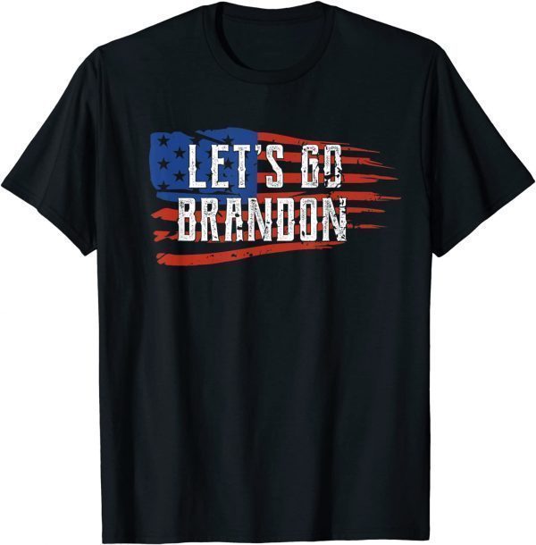 2021 Let' Go Brandon Tee, Cool Conservative American Flag T-Shirt