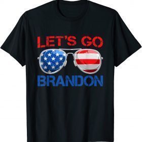 Let’s Go Brandon Funny Vintage American Flag Sunglasses T-Shirt