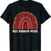 Official We Wear Red For Red Ribbon Week Awareness Leopard Rainbow T-Shirt