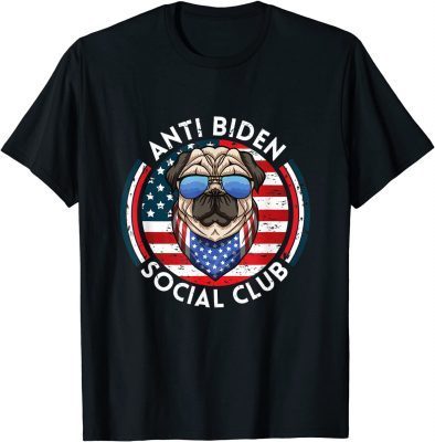 Official Anti Biden Social Club American Flag Retro Vintage T-Shirt