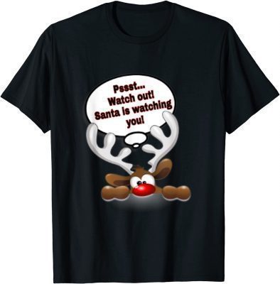 2021 Watch Out Santa is Watching You Santa's Reindeer Christmas T-Shirt