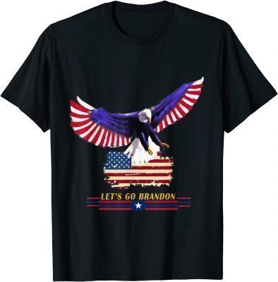 2021 Vintage American Flag Eagle Let’s Go Brandon Conservative US T-Shirt