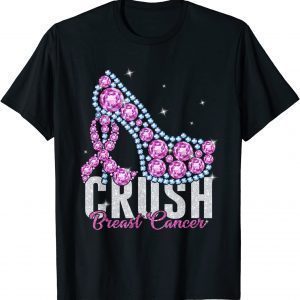 Crush Breast Cancer Bling Ribbon T-Shirt