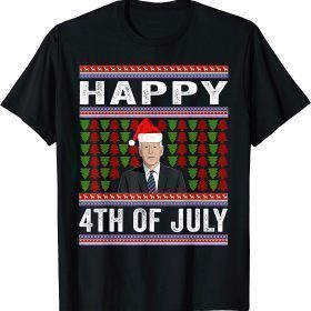 Happy 4th of July Ugly Christmas Santa Joe Biden T-Shirt