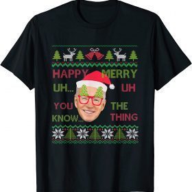 2022 Joe Biden Merry UH UH Ugly Christmas Sweater T-Shirt