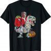 Santa Trump Riding Dinosaur T rex Christmas Boys Men Xmas Unisex TShirt