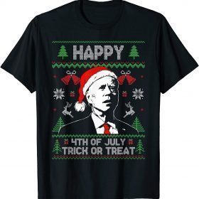 Classic Santa Joe Biden Happy 4th of July Ugly Christmas Sweater T-Shirt
