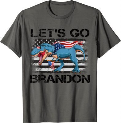 Lets Go Brandon Dinosaur Let's Go Brandon T Rex Vintage Flag T-Shirt