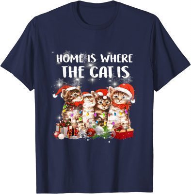 Home Is Where The Cat Is Christmas Costume Tee Shirts