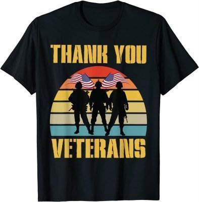Thank You Veterans American Flag Proud Veteran T-Shirt