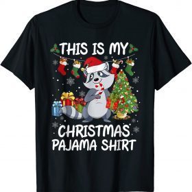 My Christmas Pajama Christmas Stocking Santa Raccoon Lover T-Shirt