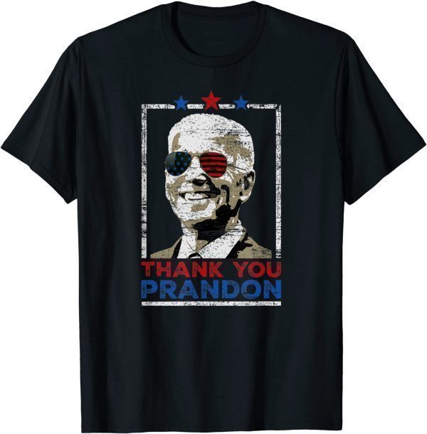 Official US Pro Biden Sunglasses American Flag Thank You Brandon T-Shirt