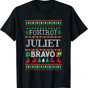2021 Ugly Christmas Sweater Military Pro American Anti Joe Biden T-Shirt