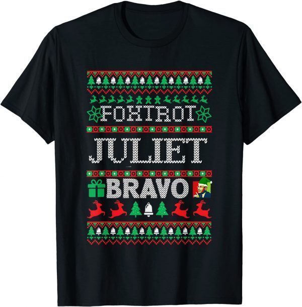 2021 Ugly Christmas Sweater Military Pro American Anti Joe Biden T-Shirt
