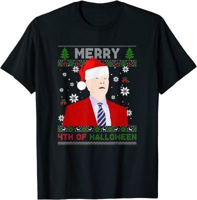 T-Shirt Merry 4th Of Halloween Funny Biden Ugly Christmas Sweater