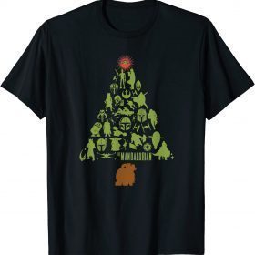 Star Wars The Mandalorian Holiday Christmas Tree T-Shirt