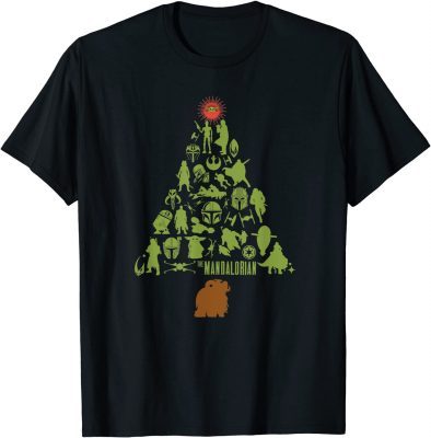 Star Wars The Mandalorian Holiday Christmas Tree T-Shirt