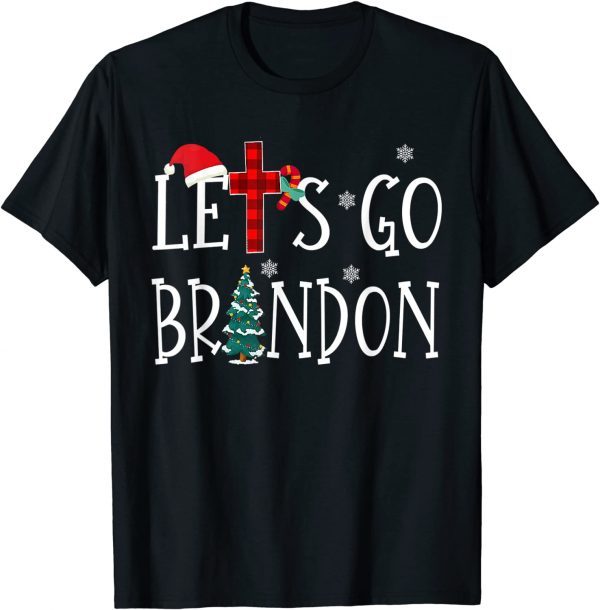 Christmas Let's Go Branson Brandon Anti Liberal Xmas Tree T-Shirt