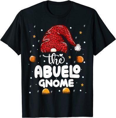 Abuelo Gnome Leopard Family Matching Christmas Party Pajama T-Shirt