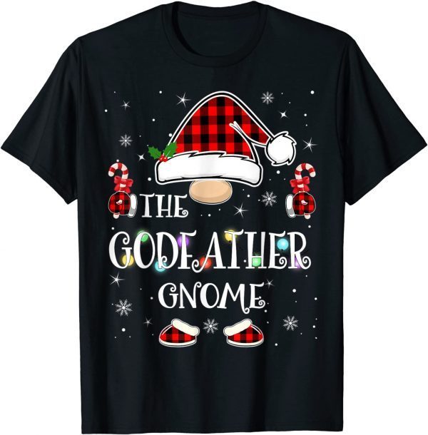 Godfather Gnome Buffalo Plaid Matching Family Christmas Happy Tee Shirts