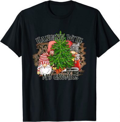 Official Hanging With My Gnomies Santa Gnome Christmas Pajama T-Shirt