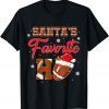 Santas Favorite Ho Football Christmas Xmas Pajamas Gift TShirt