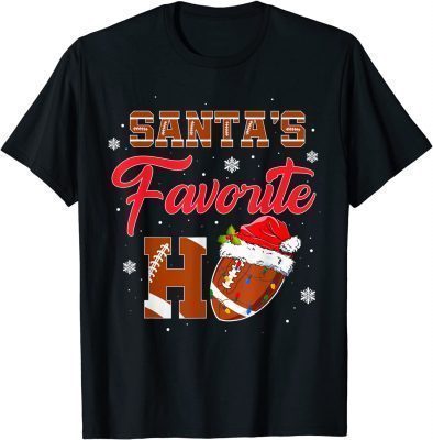 Santas Favorite Ho Football Christmas Xmas Pajamas Gift TShirt