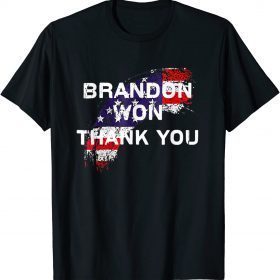 Funny Mens Brandon Won ,Thank You Brandon, Branden let go US Flag Gift T-Shirt