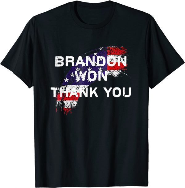 Funny Mens Brandon Won ,Thank You Brandon, Branden let go US Flag Gift T-Shirt