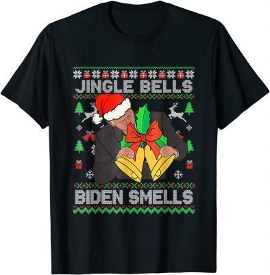 Anti Biden Jingle Bells Biden Smells Ugly Christmas Sweater T-Shirt