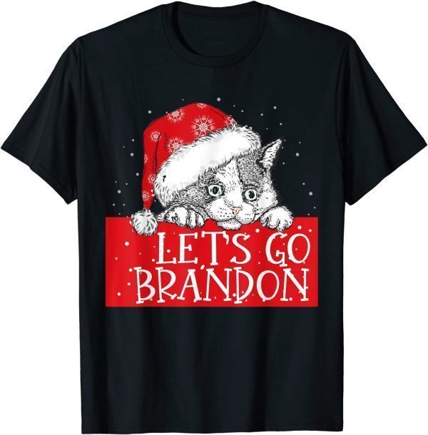 Let's Go Branson Brandon Cat Christmas Pajamas Kitten Xmas Funny T-Shirt