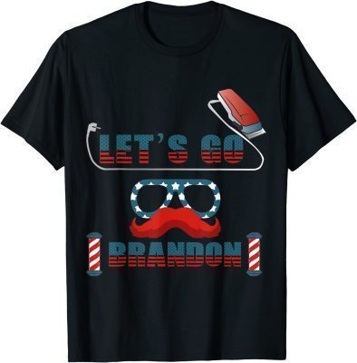 Let's Go Brandon 2021 Vintage US Hairdresser Hair clipper Funny T-Shirt