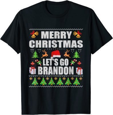 T-Shirt Merry Christmas Let's go Brandon, Lets Go Brandon Xmas