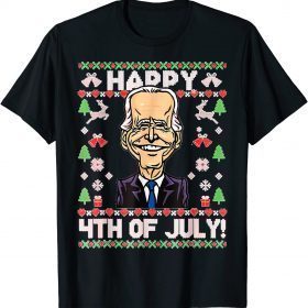 Official Santa Biden Happy 4th of July Ugly Christmas T-Shirt