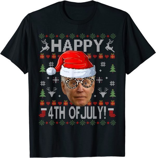Santa Joe Biden Happy 4th of July Ugly Christmas Gift 2022 T-Shirt