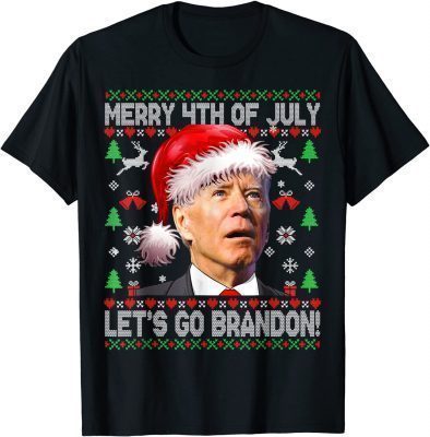 Merry 4th Of July Let's Go Branson Brandon Ugly Sweater T-Shirt