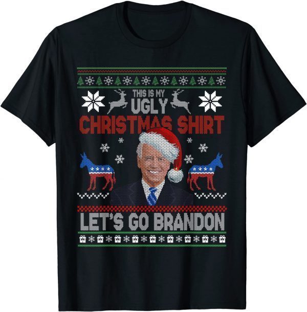 2021 Let's Go Ugly Christmas Apparel Brandon Anti Biden Gift TShirt