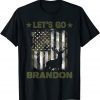 Funny Let's Go Branson Camo American Flag Deer Elk Buck T-Shirt