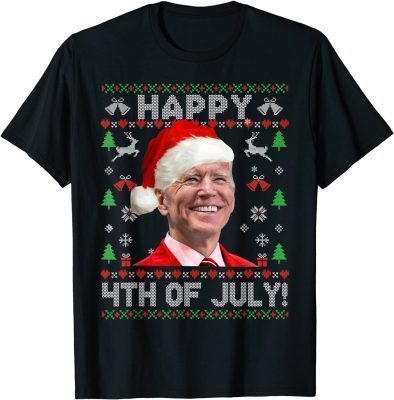 T-Shirt Santa Biden Happy 4th of July Ugly Christmas Sweater Pajamas