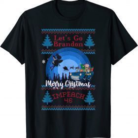 Classic Jingle Joe Biden Santa Impeach 46 Go Brandon USA Christmas 2021 T-Shirt