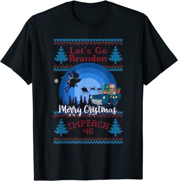 Classic Jingle Joe Biden Santa Impeach 46 Go Brandon USA Christmas 2021 T-Shirt