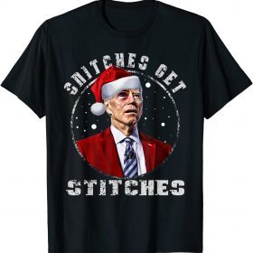 Joe Biden Snitches Get Stitches Elf XMas Pajamas Shirts