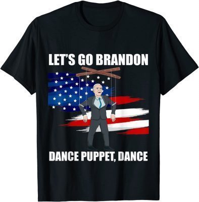 Let’s Go Brandon Funny Biden Puppet USA Flag Conservative T-Shirt